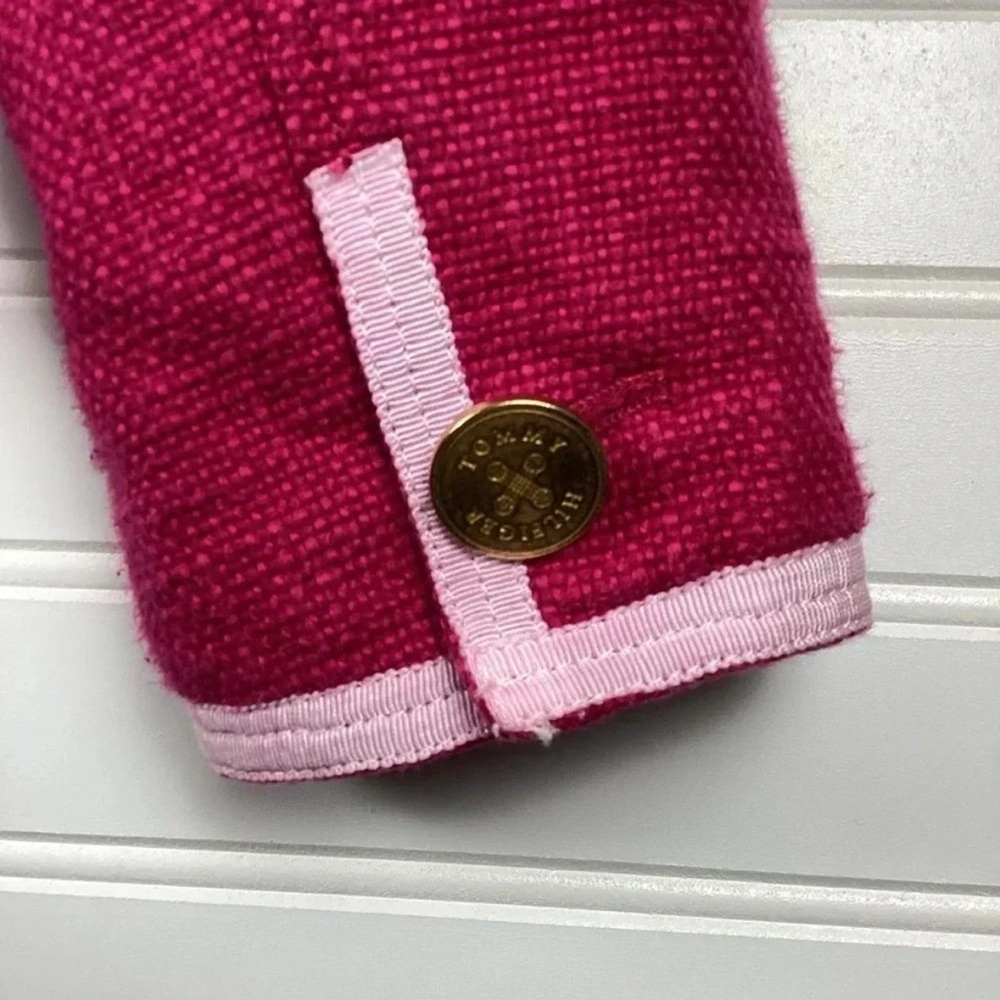 Tommy Hilfiger Pink Blazer Jacketet Size Medium 100% Cotton - Picture 7 of 9
